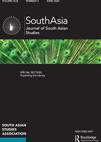 Cover image for South Asia: Journal of South Asian Studies, Volume 43, Issue 3, 2020