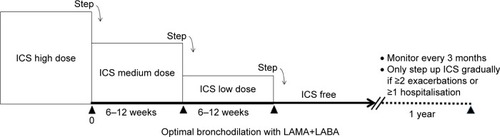 Figure 3 De-escalation of ICS, according to WISDOM.Citation56