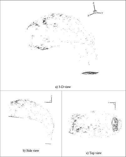 FIG. 9 Particle deposition distribution (at the surface of geometry) from LES.