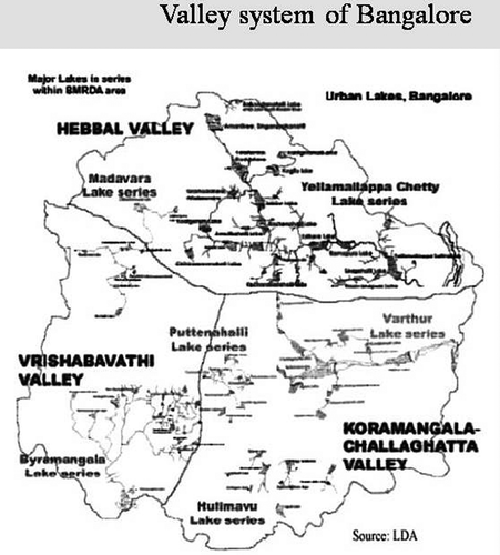 Figure 2. Terrain of Bengaluru with valley system.