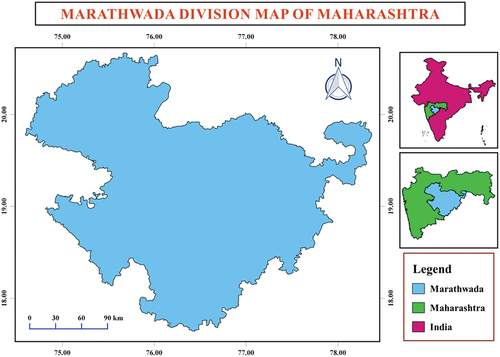 Figure 1. Study area of Marathwada division.