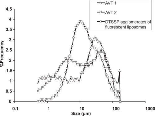 Figure 2 Particle size distribution (measured by Fraunhofer Diffraction) of the agglomerates used in the study.