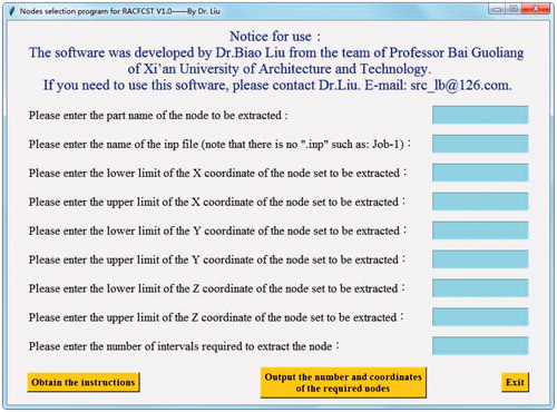 Figure 12. Nodes selection program for RACFCST V1.0.