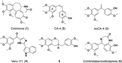 Figure 1. Structures of typical CBSIs as tubulin polymerisation inhibitors.