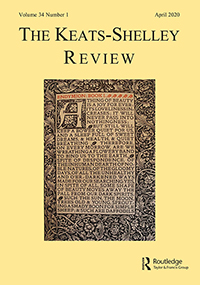 Cover image for The Keats-Shelley Review, Volume 34, Issue 1, 2020