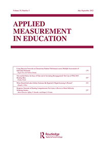 Cover image for Applied Measurement in Education, Volume 35, Issue 3, 2022