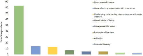 Figure 1. Domain summary themes for respondents’ main reasons for food insecurity.