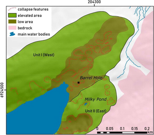 Figure 7. Sketch of the marginal moraine topography.