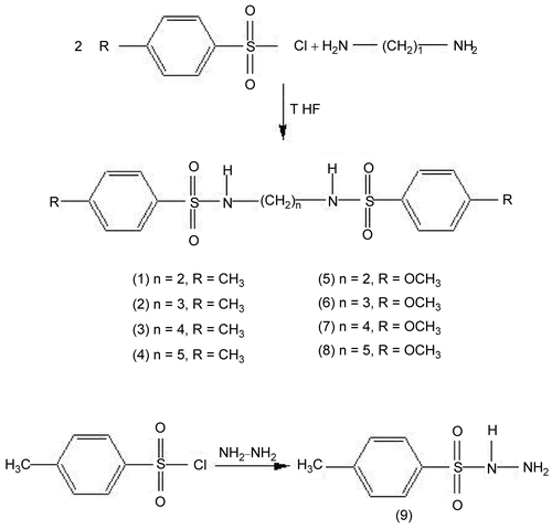 Figure 1.  Synthesis of the compounds.