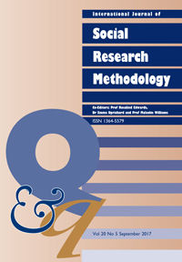 Cover image for International Journal of Social Research Methodology, Volume 20, Issue 5, 2017