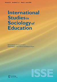 Cover image for International Studies in Sociology of Education, Volume 29, Issue 1-2, 2020