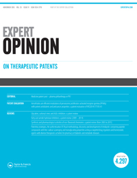 Cover image for Expert Opinion on Therapeutic Patents, Volume 25, Issue 11, 2015