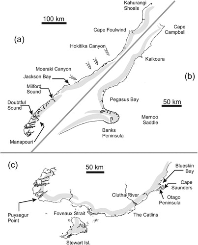 Figure 11. South Island regions as mentioned in the text.