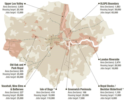 Figure 3. Opportunity areas allocation in London (Drozdz, Citation2020).