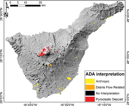 Figure 6. Geohazard Activity Map for the Tenerife Island derived from geological-geomorphological interpretation of field and ancillary data.