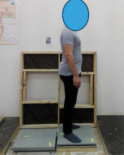 Figure 2. Participant posture during the experiment (case: open base).