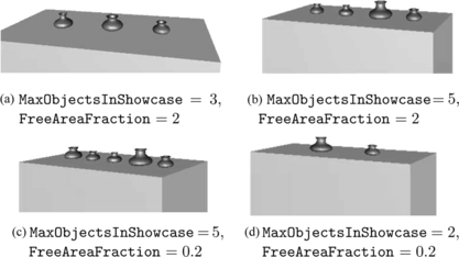 FIGURE 13 Allocation of some works of art in a showcase.