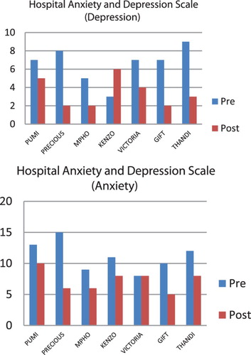 Fig. 3. Pre- and post-intervention test analysis (HADS).