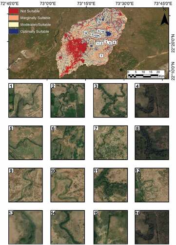 Figure 15. Identified sites for water storage structures on potential runoff storage zones.