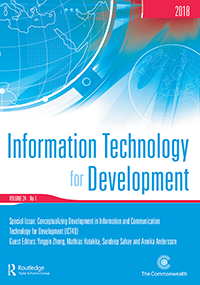 Cover image for Information Technology for Development, Volume 24, Issue 1, 2018