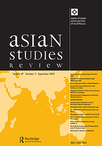 Cover image for Asian Studies Review, Volume 47, Issue 3, 2023