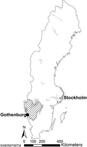 Figure 1. Map of the Västra Götaland region in Sweden.