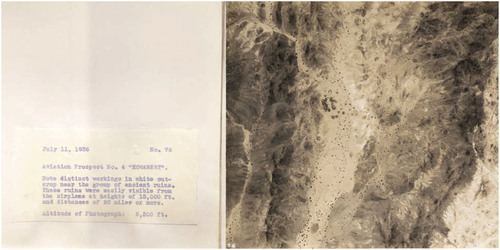 Figure 2. Photograph and caption of Saudi desert, Joseph D. Mountain, July 11, 1936 (No. 76), NASM.1991.0079-M0000046-00810, National Air and Space Museum Archives, Smithsonian Institute.