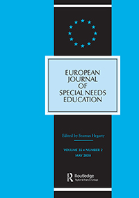 Cover image for European Journal of Special Needs Education, Volume 35, Issue 2, 2020