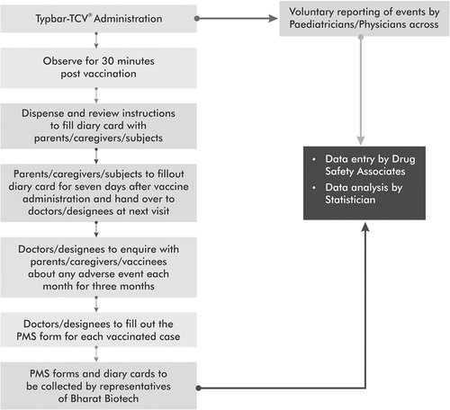 Figure 1. Methodology for the process of collecting adverse events data in active and passive surveillance.