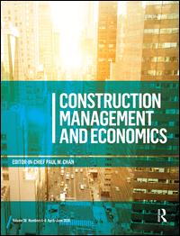Cover image for Construction Management and Economics, Volume 38, Issue 7, 2020