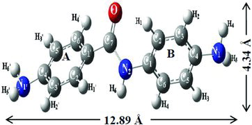 Figure 1. PM3-optimised structure of DABA.