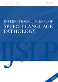 Cover image for International Journal of Speech-Language Pathology, Volume 19, Issue 3, 2017