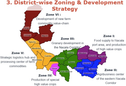 Figure 2. Zoning of the Nacala Corridor by production cluster. Source: ProSAVANA-PD Citation2013.
