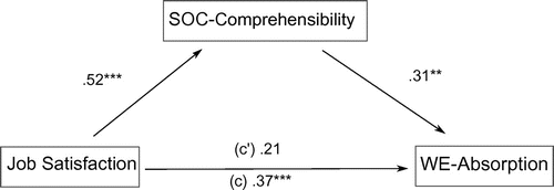 Figure 5. Model of complete mediation by the component of coherence—comprehensibility and absorption.