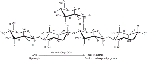 Figure 2.  Probable carboxym ethylation reaction pathways of locust bean gum.
