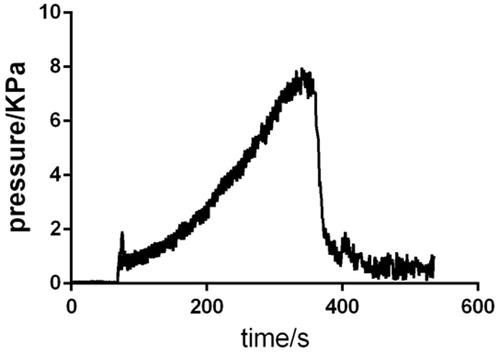 Figure 5. Change in pressure over time during the entire process.