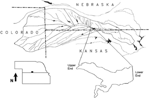 Figure 1. A map of Harlan County Reservoir, Nebraska (Peterson et al. Citation2005).