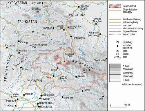 Figure 1. Gilgit-Baltistan and Nagar District (source: Kreutzmann Citation2015b, 13, reproduced and modified with permission from the original author).