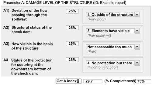 Figure 7. Example report illustrating the aggregation of rating scores including very poor conditions and unspecified answers.