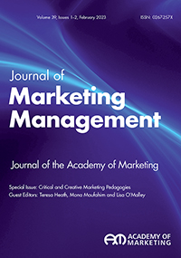 Cover image for Journal of Marketing Management, Volume 39, Issue 1-2, 2023