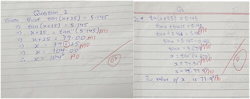 Figure 7. An exhibition of student’s work involving processing skills errors. Source: (Field data, 2024).