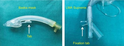 Figure 9 Tab (Baska) and fixation tab (LMA Supreme™).