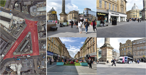 Figure 4. The spatial environment of the Grey’s Monument, Newcastle, UK (Source: Authors).