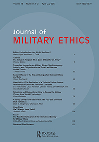 Cover image for Journal of Military Ethics, Volume 16, Issue 1-2, 2017