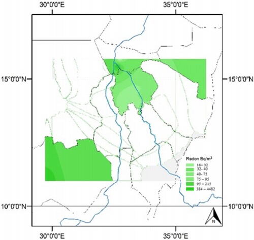 Figure 2. GIS predictive mapping of indoor radon concentration.