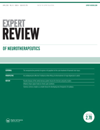 Cover image for Expert Review of Neurotherapeutics, Volume 16, Issue 4, 2016
