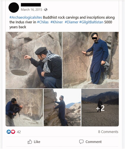 Figure 11 Screenshot of Facebook posts by young men from Gilgit-Baltistan on sightseeing trips throughout the region. (Shot taken by the author, 2021)