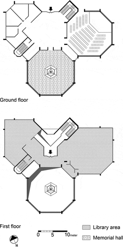 Figure 13. Yad-Labanim Haifa: ground and first floor plans; drawn by the author, based on historic drawings.