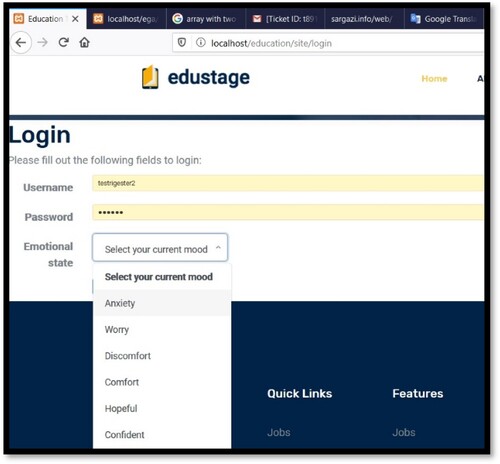 Figure 9. The login page.