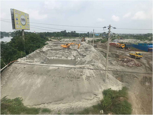 FIGURE 3 Sediment pumping on the Turag River in East Dhaka, October 2019. Photograph by the author